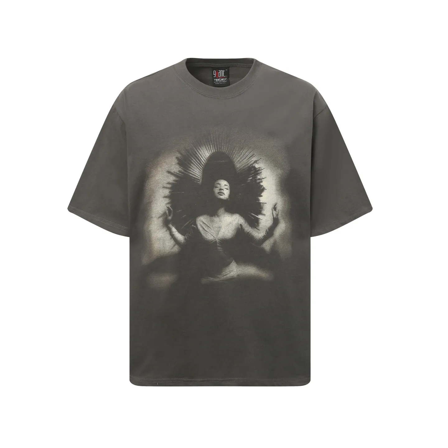 Saint Michael's new summer short-sleeved model number: D3333P110 Color: dark gray Size: S M L XL